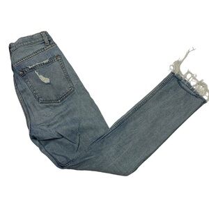REFORMATION Hepburn Jean in Ibiza Wash High Waisted 24 Raw Hem